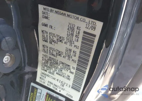 2010 Nissan Frontier Xe z USA, uszkodzony, nr VIN 1N6BD0CT2AC416213